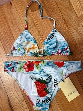 Gucci Blue Floral & Strawberry Print 2 Piece for Kids